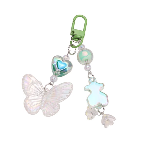 Gradient Color Akryl Butterfly Keychain Hänge Färgpläterad A3