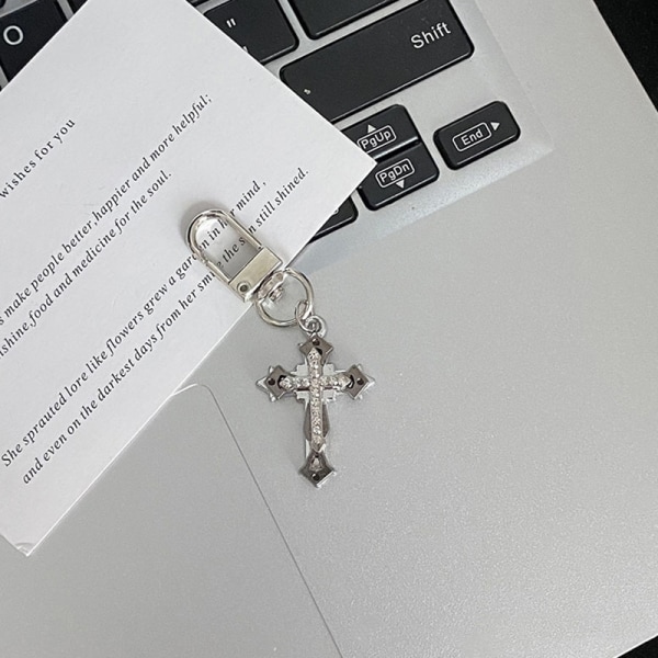 Cross Keychain Creative pyörivä reppuriipus Silver-A8