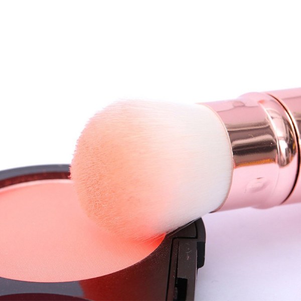 Enkel makeup infällbar pulverborste med cover Makeup Tool S Pink