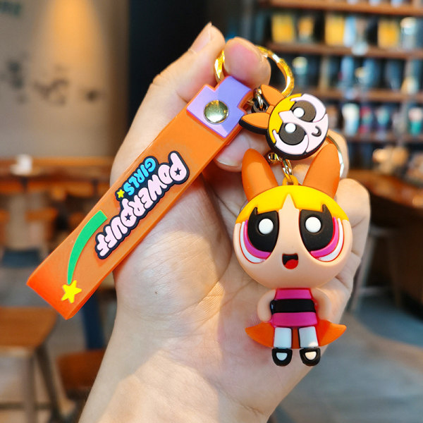 Creative Cartoon Anime nøglering Powerpuff Girls Doll Car Key Sc Green