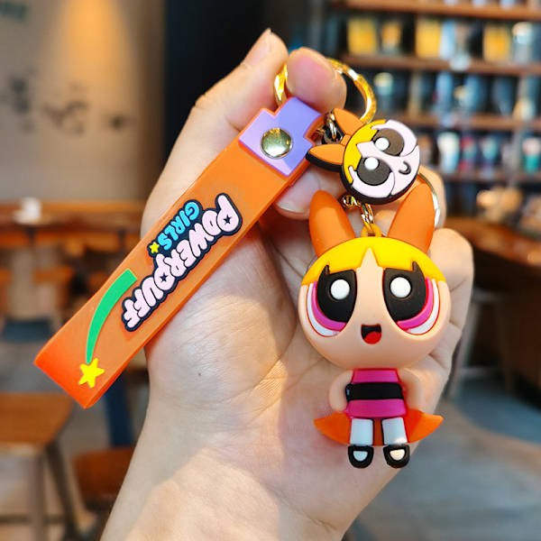 Creative Cartoon Anime nøglering Powerpuff Girls Doll Car Key Sc Yellow