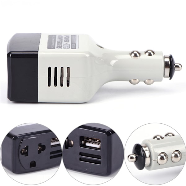 Autoladeradapter DC 12V til AC-omformer 220V mobillader