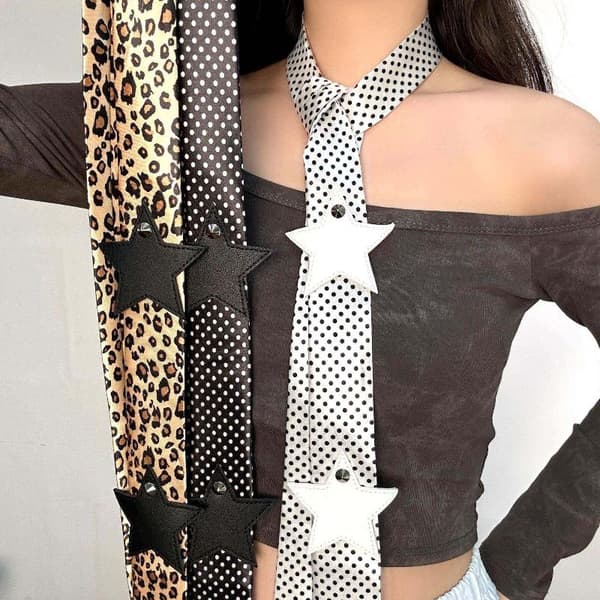 Mode Prik Jacquard Tørklædebælte Trendy Kantet High-End Lang Talje A3