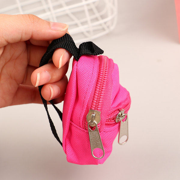Mini rygsæk nøglering e lynlås skoletaske nøglering til mønt Purs G