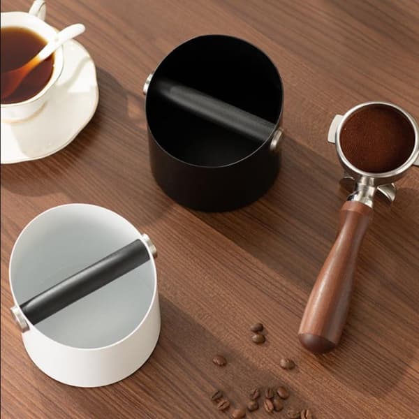 Kaffeknockbox Espressomaltbehållare Halkfri Espresso Black