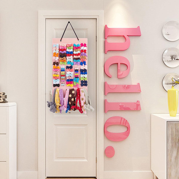 Hårbuer Holder Hårklemmer med stor kapasitet Oppbevaring Henger Organ Pink S