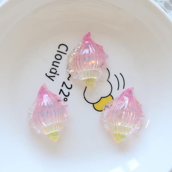 10 stk. Mini Kawaii e Star Shell Flat Back Cabochons DIY Scrapboo StyleB