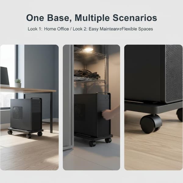 Datamaskinveskebrakett med uttrekkbar base white