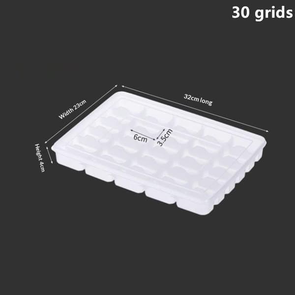 Transparenta förvaringslådor för dumplings med lock 30 grids