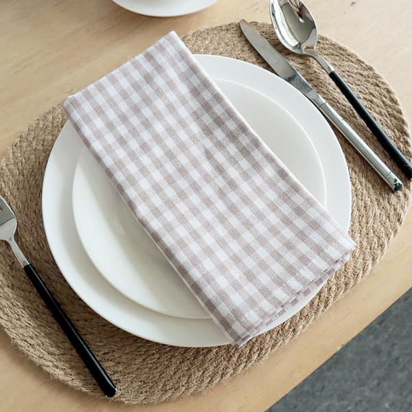 Gingham Servett 45cm X 45cm Bomull Liten Rutig Tyg Bordsservett A2