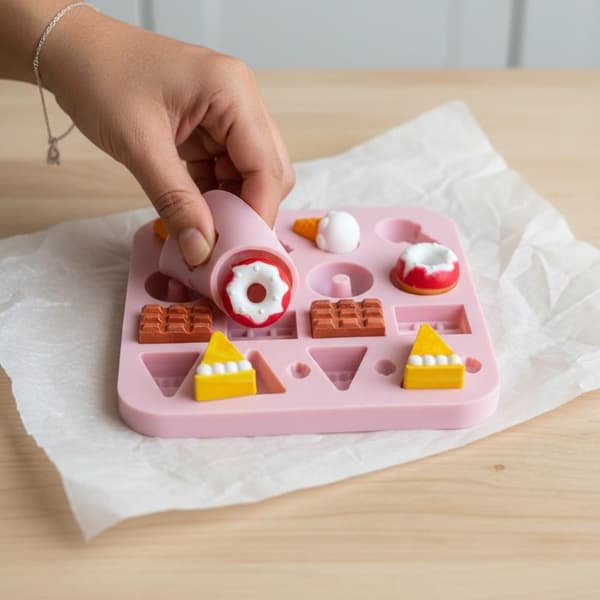 Silikoneforme til Sukkerhåndværk Slik Donuts Fondant Kagepynt Pink