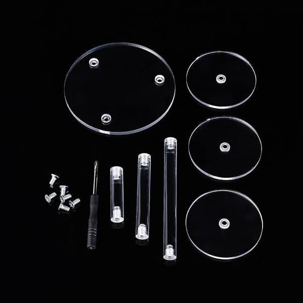 6/8/10-delt rund basedisplaystativ Transparent 8 bases