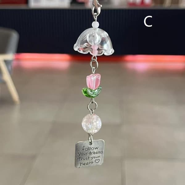 Transparent Nyckelring Vindspel Nyckelring Telefon Snodd Väska Hem C
