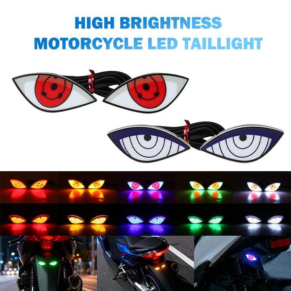 Motorcykel LED Djævleøje Baglygte Dekorativt Lys Strobe A2