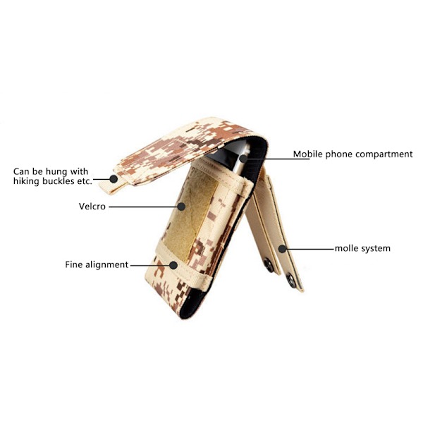Utomhus kamouflageväska Tactical Military Mobiltelefonväska Sport color C