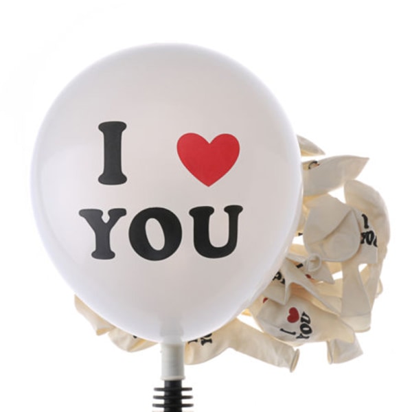 10st Vit I LOVE YOU Latexballonger Födelsedagsfest Bröllop An