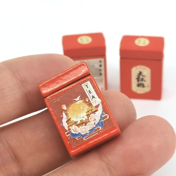 1/12 Dukkehus Simulation Sort teæske Dukkehus Miniature Kit A2