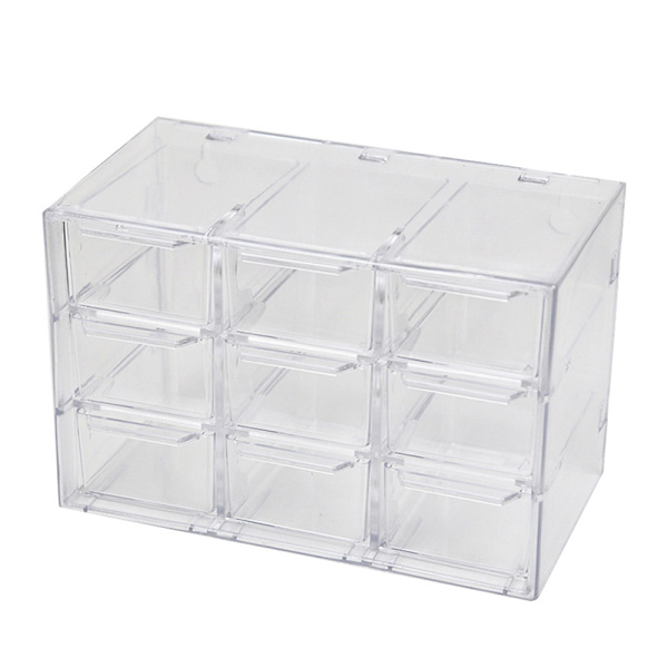 Desktop Skuff Organizer Mini Skuffer Plast Skrivebord Craft Oppbevaring 9 grid