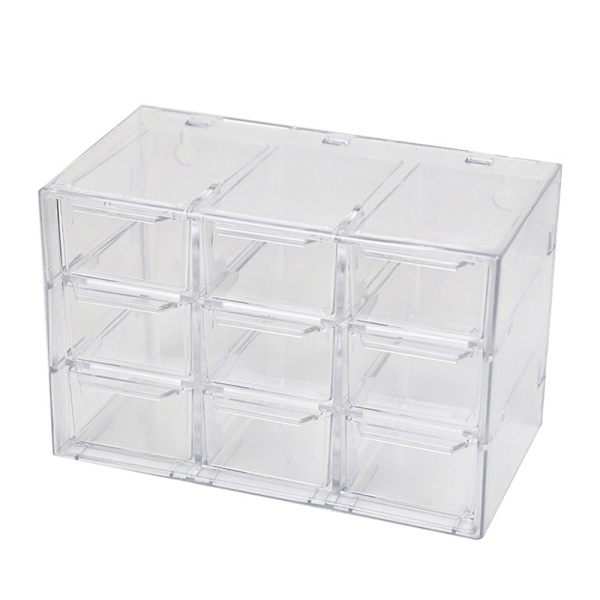 Desktop Skuffe Organizer Mini Skuffer Plast Skrivebord Craft Opbevaring 9 grid