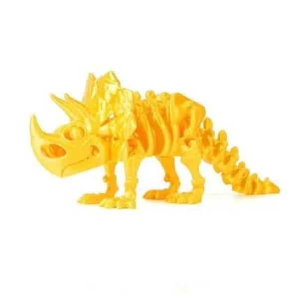 3D-printet skelet-triceratops, bevægelig actionfigurmodel Blue