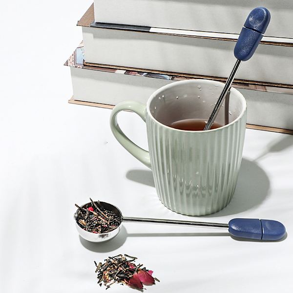 Bærbar 304 rustfritt stål roterende te-infuser og kaffegrutfilter A