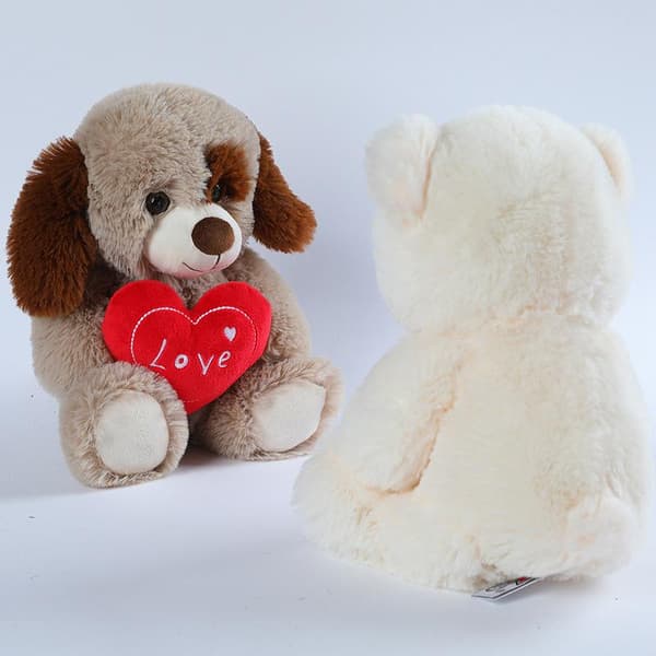 1 kpl 25 cm e Heart Bear Dog -pehmolelut, punainen sydänkuvio, rakkauseläin A2