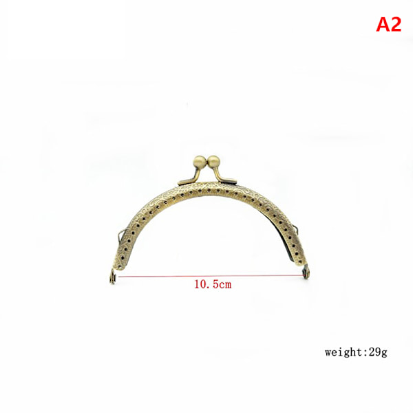 Tee-se-itse metallinen puoliympyrän muotoinen kehys Kukkaro Kahva Kolikkolaukut Metal Kiss Clas 12.5cm