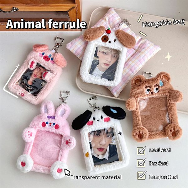 Bear Plush Photocard Holder Kpop Idol Photo Holder Girl e Keyc A4