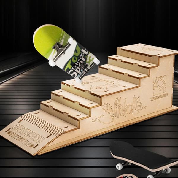 Træ Finger Skateparks Fingerboards Display Rack Bygning Pu 04