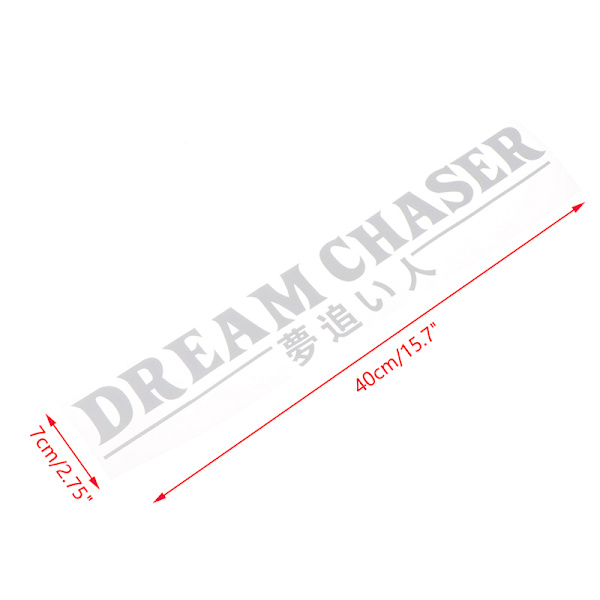 DREAM CHASER Bil bakrute-klistremerke Reflekterende JDM Vinyl White