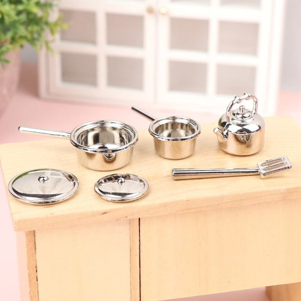 1/12 Dockhus Mini Köksgeråd Modell Dockhus Kök Pot Spa A2