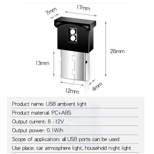 Mini Lampepære LED USB Interiør Neon Atmosfære Omgivelseslys C
