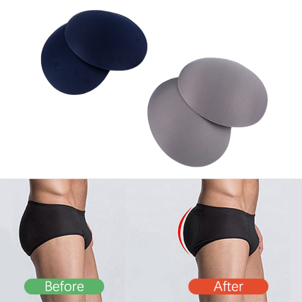 2 kpl Hip Shaper Pehmustetut alushousut Butt Pad Miesten alusvaatteet Sponge Pad Black