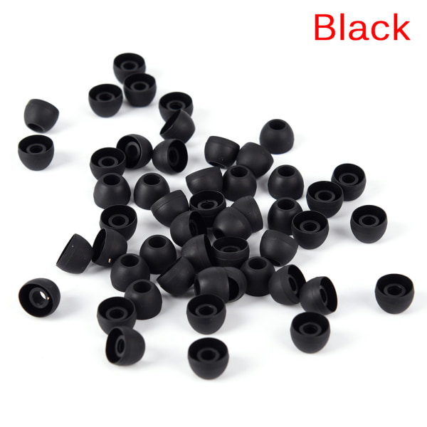 50 st hörlurar hörlurar mjuk silikon i cover Black