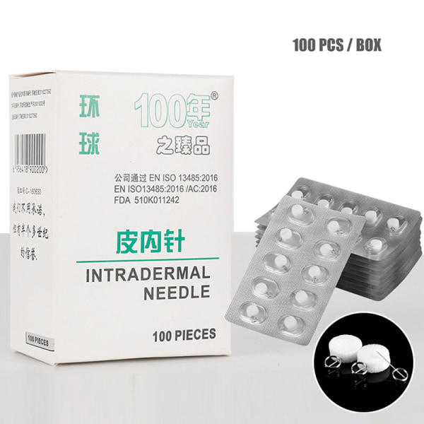 100 stk/æske Steril akupunktur til engangsbrug Intradermal Pres