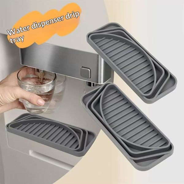 Vannbeholder Anti-overløp Silikonmatte Dryppbrett Kaffe Black