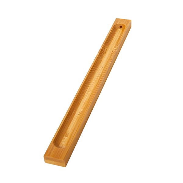 Bambusbræt Træ Røgelsespindeholder 23cm Line Røgelsesandal B