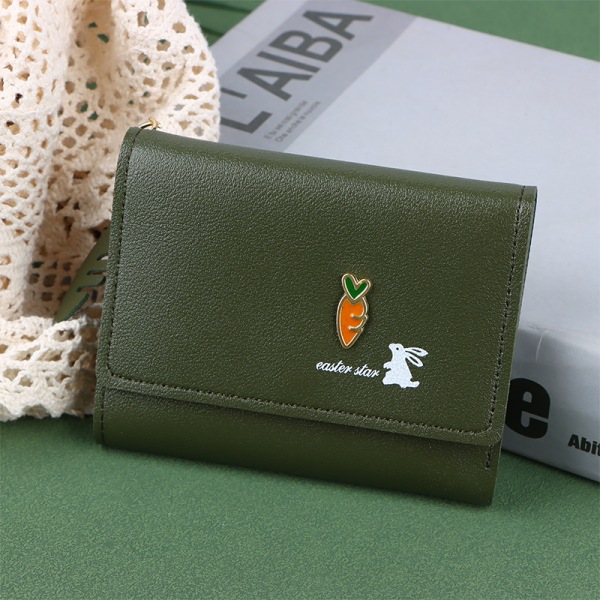 Dame lommebok PU skinn lommebok kortholder Sammenleggbar bærbar Brown