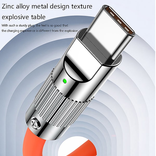 120 W nopea lataus nestemäinen silikonikaapeli Type-C Laturi valoisa Lightning 1M