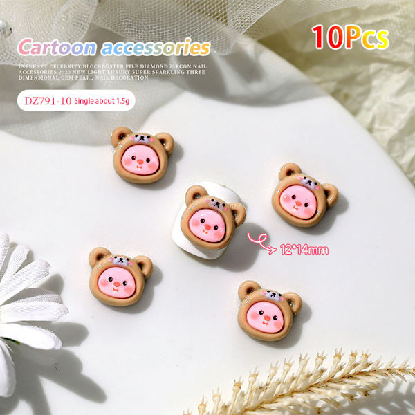 10kpl Sarjakuva Kuromi Kiti Kissan ja Koiran Nail Diamond Resin Wearin DZ791-10