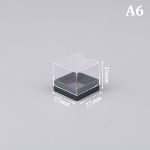 1 stk. Oppbevaringsbokslokk Gemstone Display Mynt Clear Container Spes A6