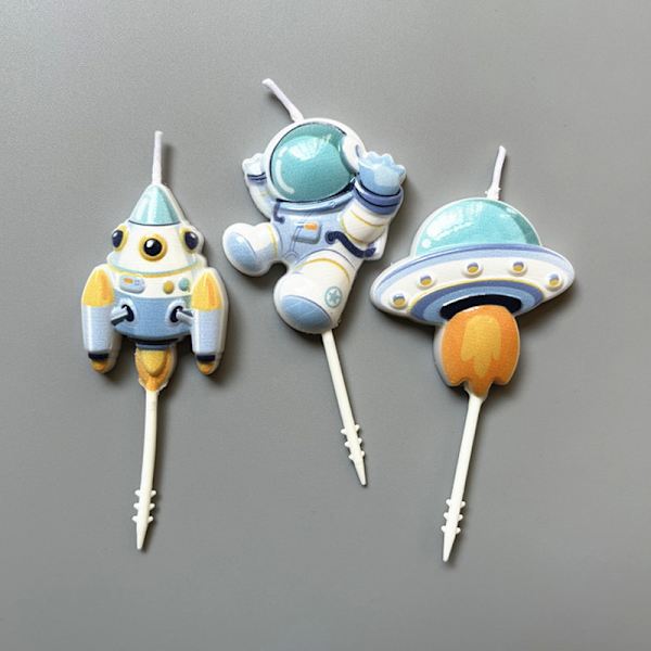 Space Astronaut Rocket Cake Kynttilät Cupcake Toppers Space Cake