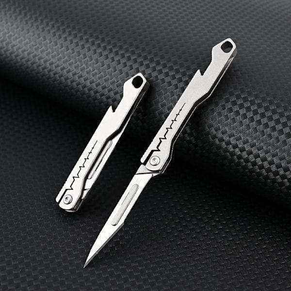 Mini Pullonavaaja Scalpel Titanium Alloy G10 Kahva taitettava O