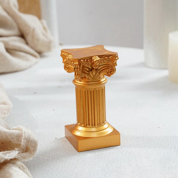Romersk søyle gresk søylestatue Sokkel Lysestakestativ Fig Gold