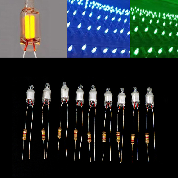 10 stk neonpærer 4*10 mm 5*13 mm hovedstrømindikator med Red F4
