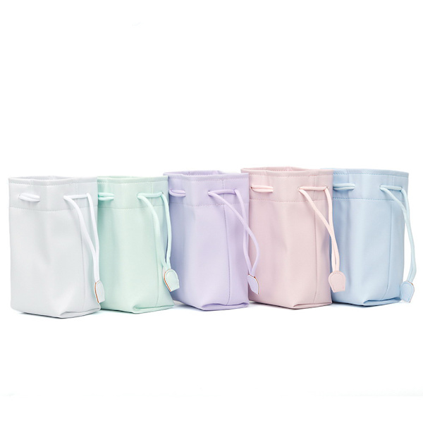 PU Läder Färgkamera Case Portabel Universal Vattenpr Pink