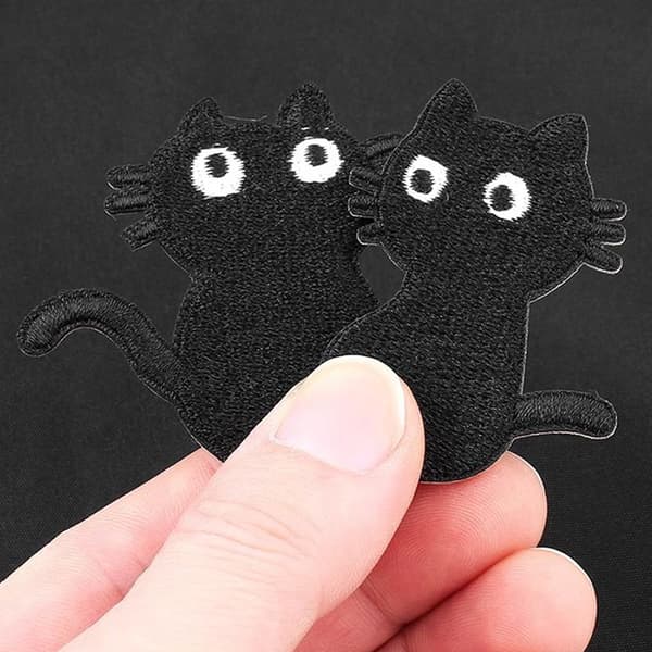 Sort killing broderi patch tegneserie e patches DIY tøj Sh 6