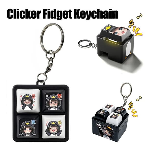 Sarjakuva Pingviinityttö Ääni Valo Näppäimistö Fidget Avaimenperä Sormi A1