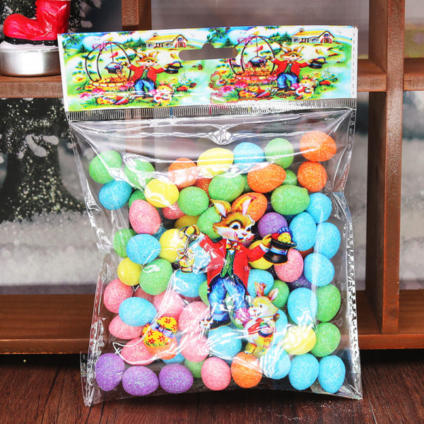 80st/påse Glitter Påskägg Färgglada Foam Fågelduvaägg DI 80Pcs