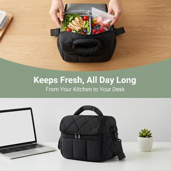 Matboks Bento Bag Isolert Matpose Lett Slitesterk Le 1